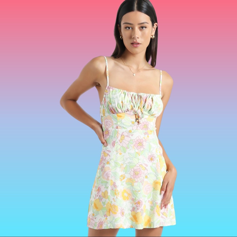 SHOWPO BARRETA DRESS in LINEAR FLORAL